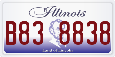 IL license plate B838838