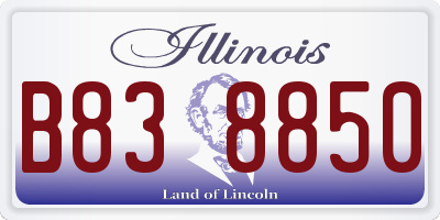 IL license plate B838850