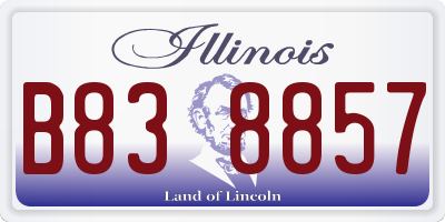 IL license plate B838857
