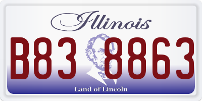 IL license plate B838863