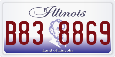 IL license plate B838869