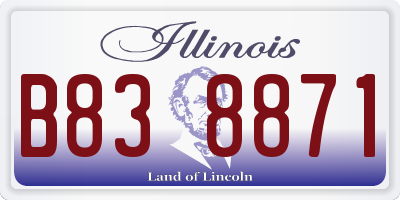 IL license plate B838871