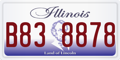 IL license plate B838878