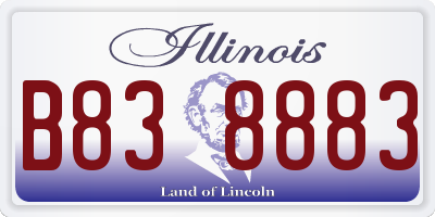 IL license plate B838883