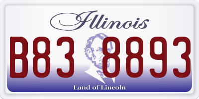 IL license plate B838893