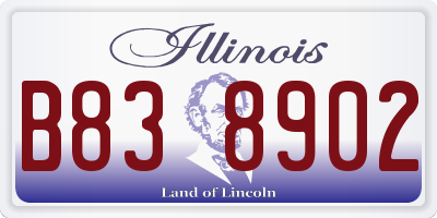 IL license plate B838902