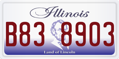 IL license plate B838903