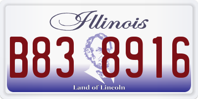 IL license plate B838916