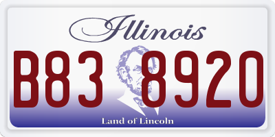 IL license plate B838920