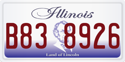 IL license plate B838926