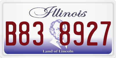 IL license plate B838927