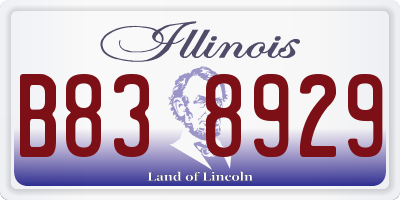 IL license plate B838929