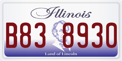 IL license plate B838930