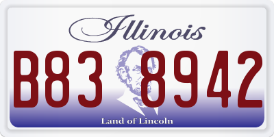 IL license plate B838942