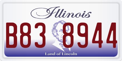 IL license plate B838944