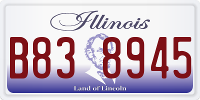 IL license plate B838945