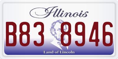 IL license plate B838946