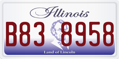 IL license plate B838958