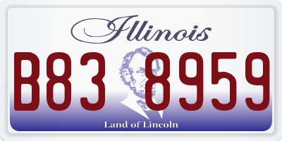 IL license plate B838959