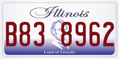 IL license plate B838962