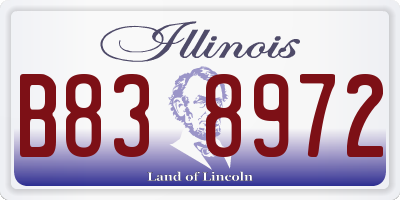 IL license plate B838972