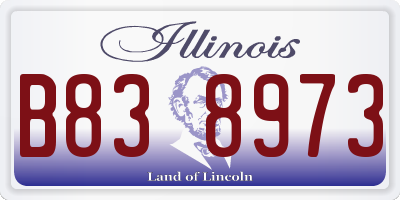 IL license plate B838973