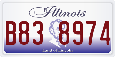 IL license plate B838974