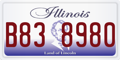 IL license plate B838980