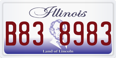IL license plate B838983