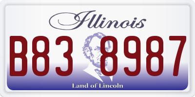 IL license plate B838987