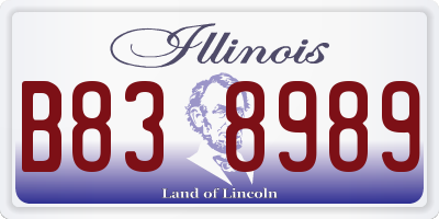 IL license plate B838989