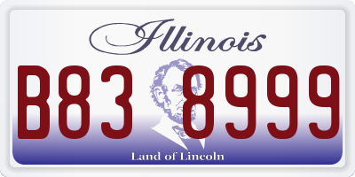 IL license plate B838999
