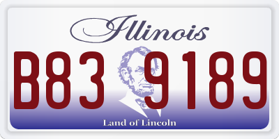 IL license plate B839189