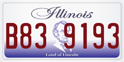 IL license plate B839193
