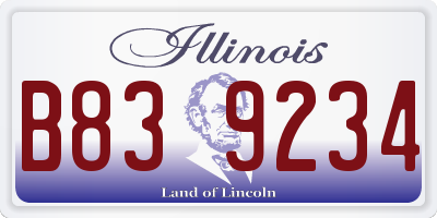 IL license plate B839234
