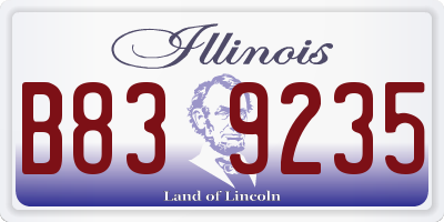 IL license plate B839235
