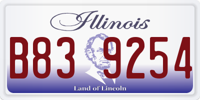 IL license plate B839254