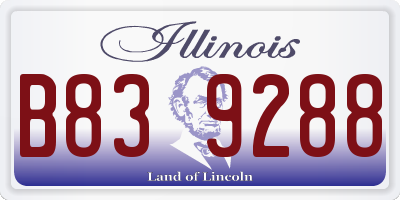 IL license plate B839288