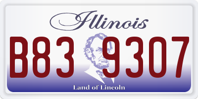 IL license plate B839307