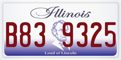 IL license plate B839325