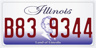 IL license plate B839344
