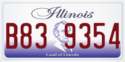 IL license plate B839354