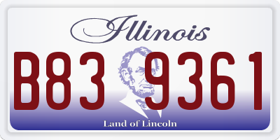 IL license plate B839361
