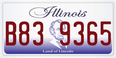 IL license plate B839365