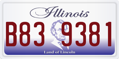 IL license plate B839381