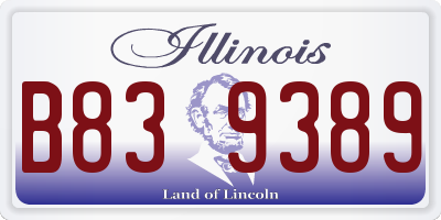 IL license plate B839389