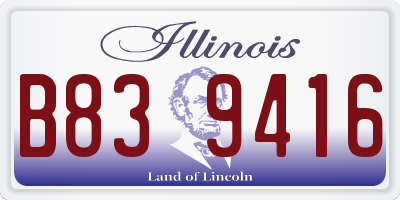IL license plate B839416