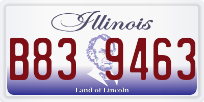 IL license plate B839463