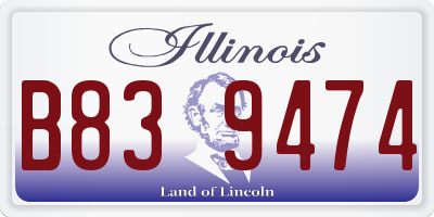 IL license plate B839474