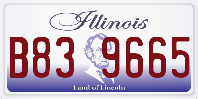 IL license plate B839665